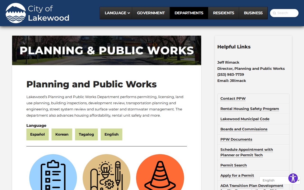 Lakewood people search using permit and public works records